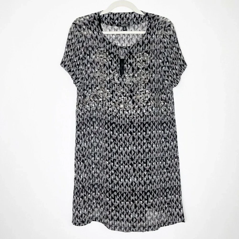 Lucky Brand Boho Shift Dress Size Medium - Picture 3 of 9